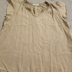Casual Tan Women's Top - Mododoc Size S - TENCEL